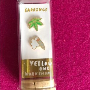 22 Karat Gold Plant/Marijuana/weed/grass earrings